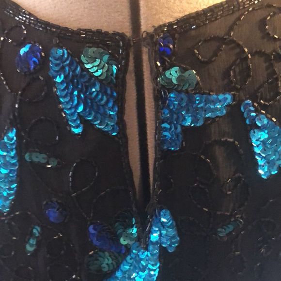 Laurence Kazar New York 100% silk beaded events blouse size large - Picture 5 of 16